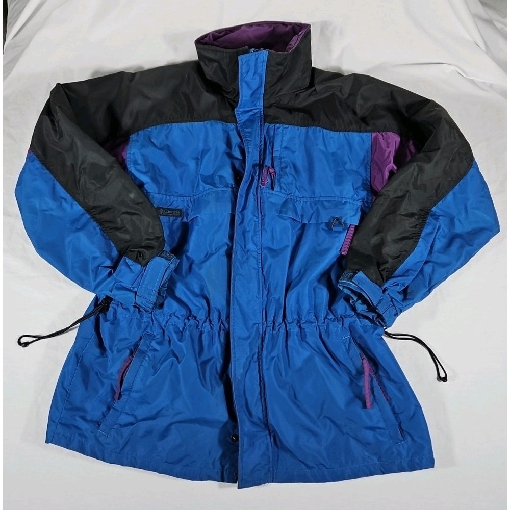 Vintage Columbia Gizzmo Ski Jacket Radial Sleeve Mens Medium Purple Blue Black
